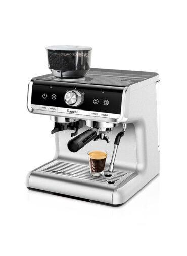 ماكينة قهوة بضغط 15 بار 1140 واط مع مطحنة Saachi 15 Bar Coffee Maker With Grinder - 1}
