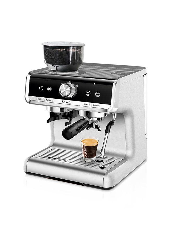 ماكينة قهوة بضغط 15 بار 1140 واط مع مطحنة Saachi 15 Bar Coffee Maker With Grinder