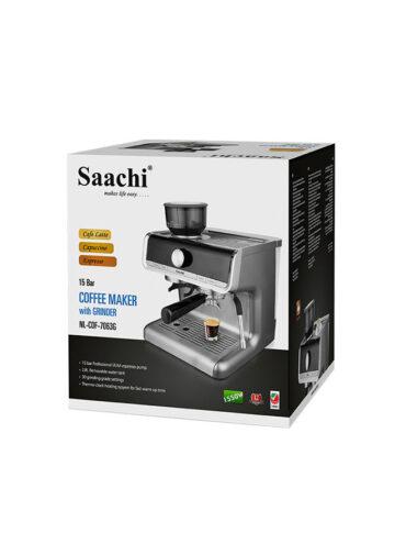 ماكينة قهوة بضغط 15 بار 1140 واط مع مطحنة Saachi 15 Bar Coffee Maker With Grinder - 7}