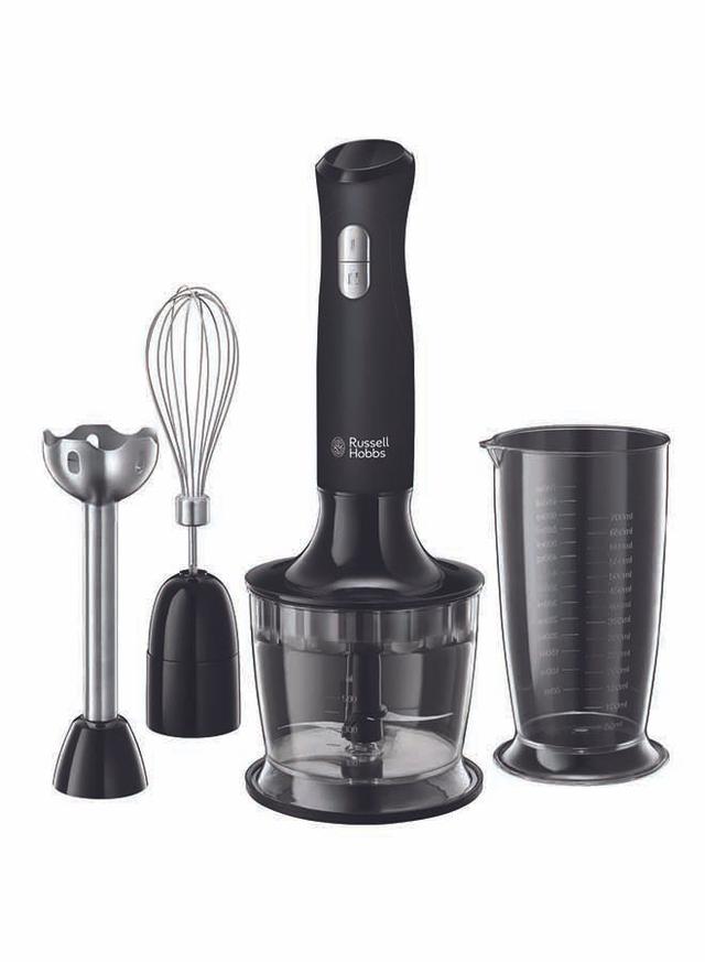 Russell Hobbs Desire Matte Black 2 Speed 3 In 1 Hand Blender Electric Whisk And Vegetable Chopper Attachments 500 kW 24702 Black - SW1hZ2U6MjQwODY5
