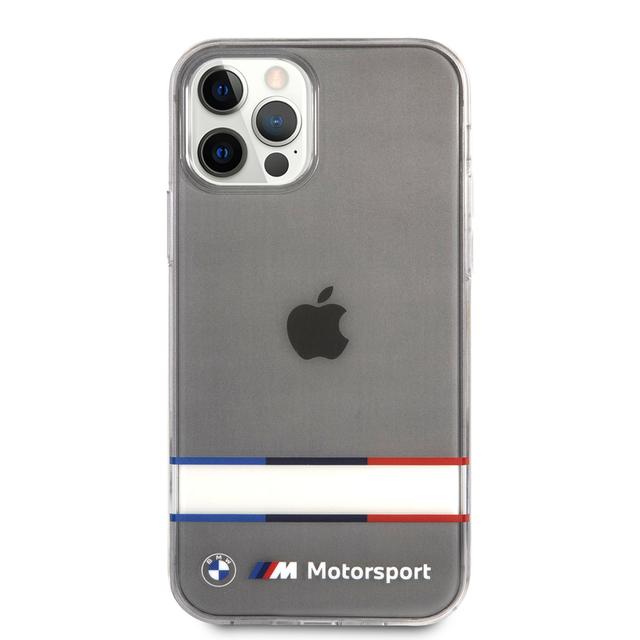 BMW M PC/TPU Double Tricolor Hard Case for iPhone 12 / 12 Pro (6.1") - Transparent - SW1hZ2U6MzE4MzYy