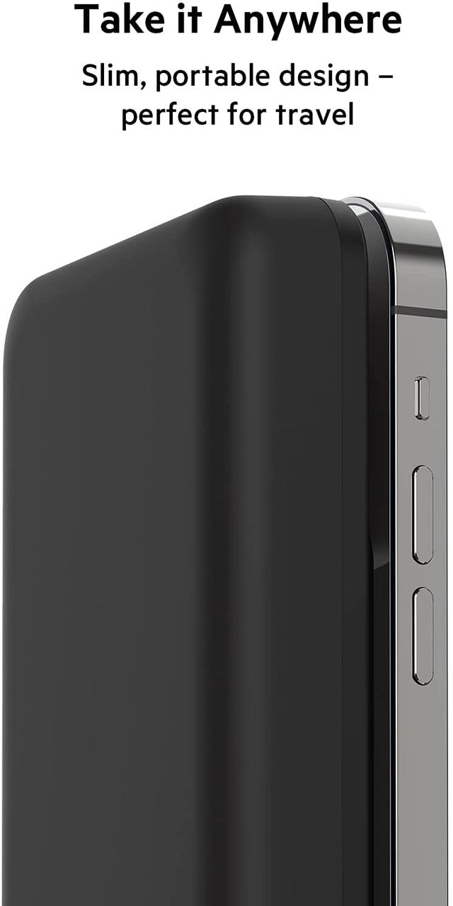 باور بانك 10000 ميللي امبير يدعم الشحن اللاسلكي Belkin Boost Charge Magnetic Portable Wireless Charger 10000mAh  - Black - SW1hZ2U6MzE4MjI2