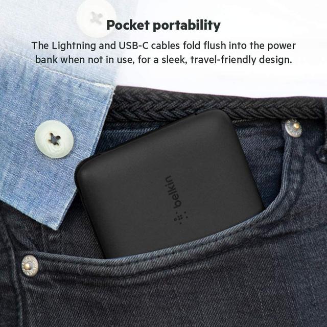 Belkin Boost Charge Plus Power Bank 10000mAh with Type-C to Lightning Cable - Black - SW1hZ2U6MzE4MjU2