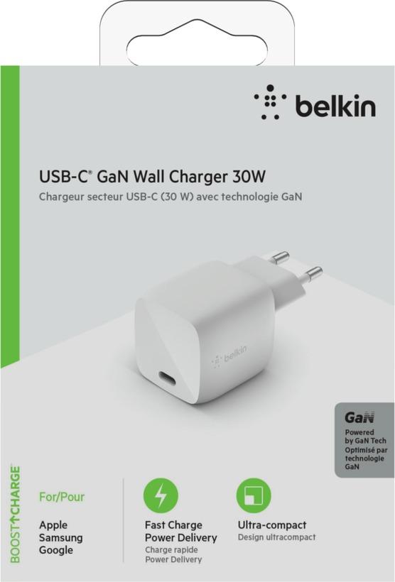شاحن موبايل باستطاعة 30 وات Belkin Boost Charge USB-C GaN Wall Charger - SW1hZ2U6MzA3MDU3