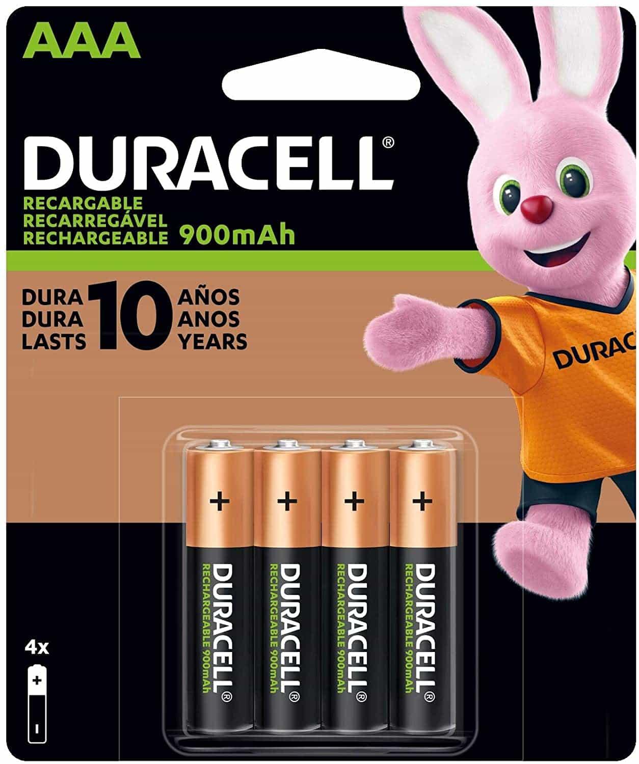 بطاريات 1.2 فولت قابلة للشحن  Duracell AAA 1.2V Rechargeable Batteries 4 Pieces