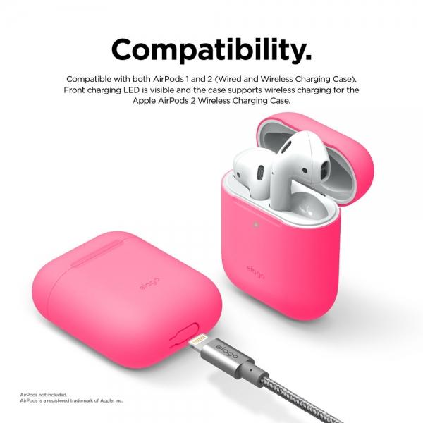 Elago Basic Skinny Case for Apple Airpods - Neon Hot Pink - SW1hZ2U6MzE3Njc4