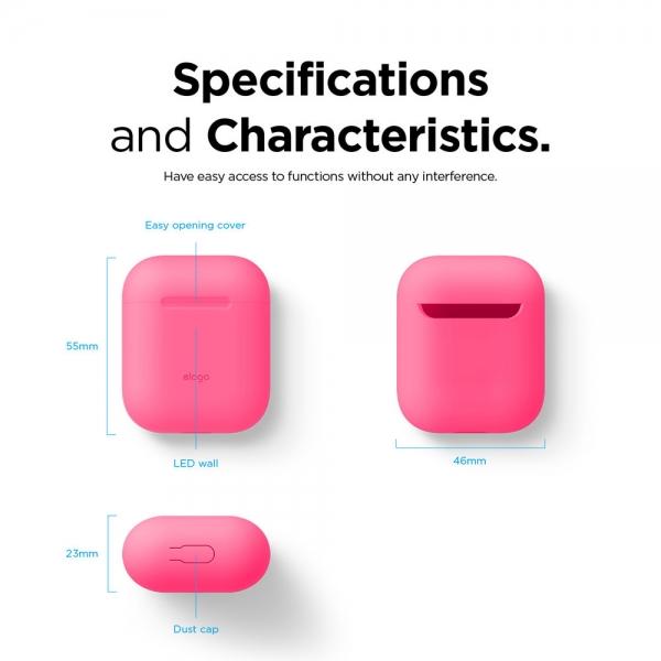 Elago Basic Skinny Case for Apple Airpods - Neon Hot Pink - SW1hZ2U6MzE3Njg4