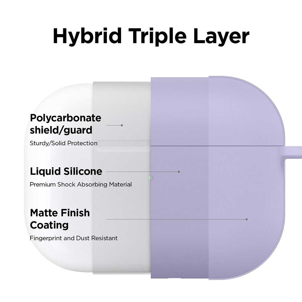 كفر لون بنفسجي فاتح غير لامع لسماعات آبل Elago Case for Apple Airpods Pro - Lavender