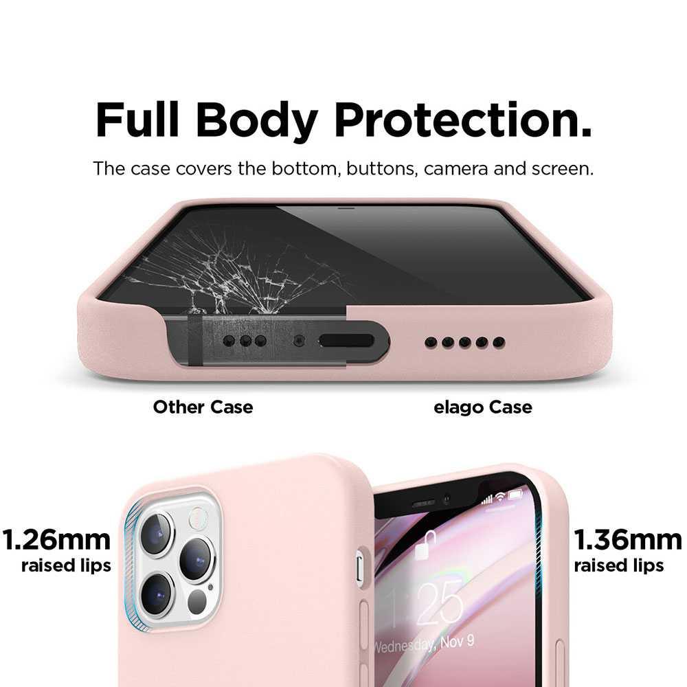 كفر سيليكون لون زهري يدعم الشحن اللاسلكي Elago Case for iPhone 12 Pro Max (6.7") - cG9zdDozMTc1NDE=