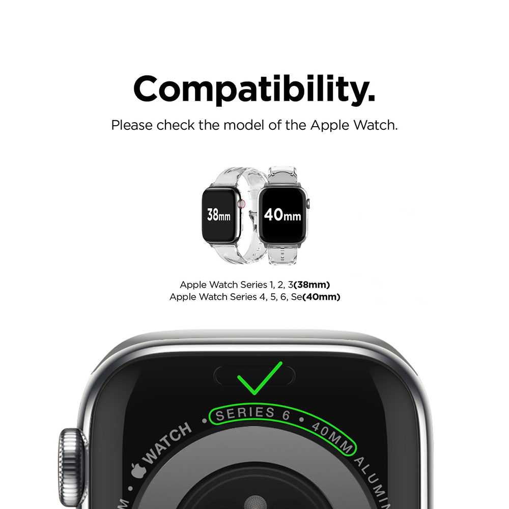 سوار ساعة آبل لون شفاف Elago TPU Band for Apple Watch 40mm