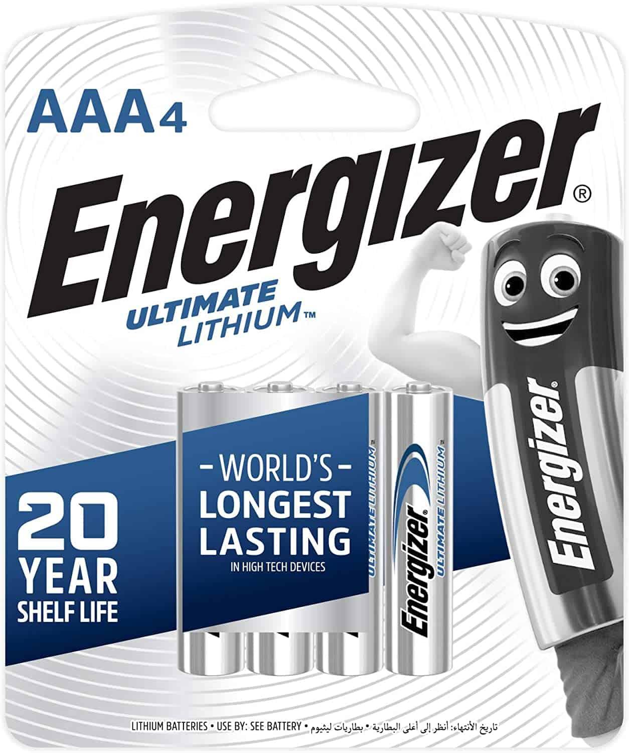بطارية AAA ليثيوم حزمة 4في1 Ultimate Lithium 1.5V AAA Batteries, 4 Pieces - Energizer