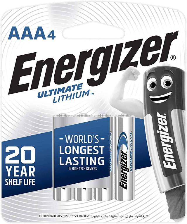 بطارية AAA ليثيوم حزمة 4في1 Ultimate Lithium 1.5V AAA Batteries, 4 Pieces - Energizer - SW1hZ2U6MzIzMTc0