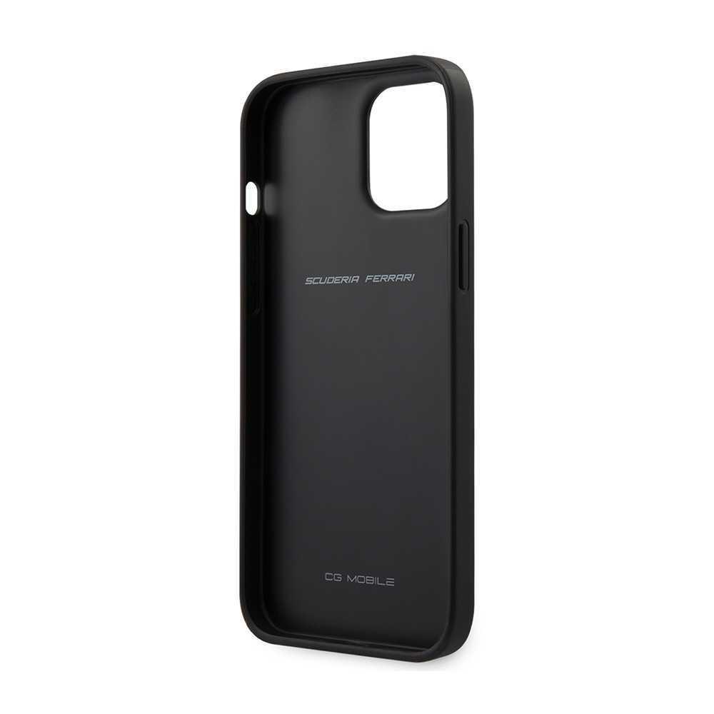 كفر جلد لون أسود و أصفر Ferrari Case for iPhone 12 Mini (5.4") - cG9zdDozMTY4ODk=