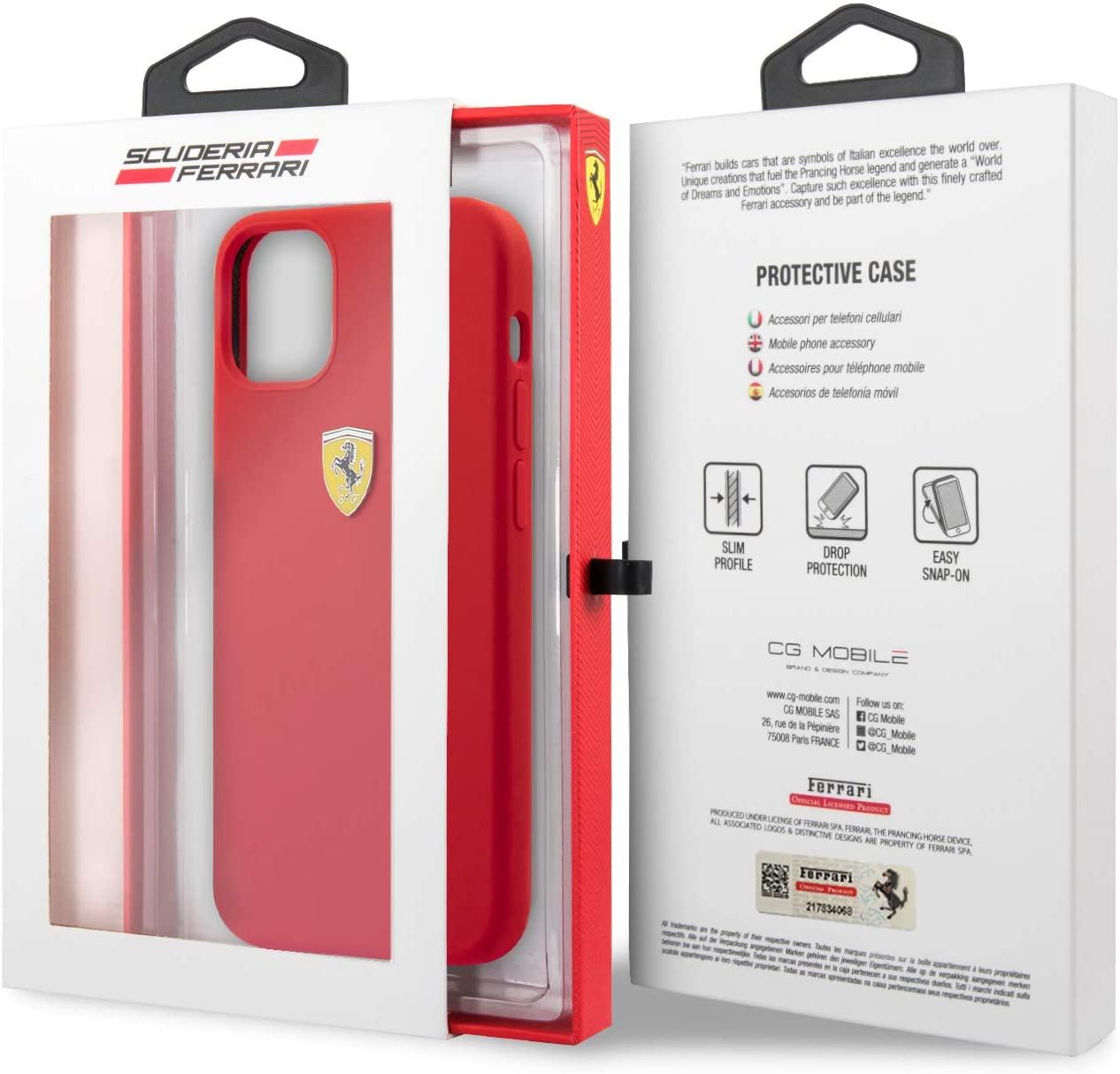 كفر لون أحمر Ferrari Case for iPhone 12 / 12 Pro (6.1") - Red - cG9zdDozMTY3NDU=