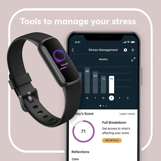 ساعة ذكية  لون أسود Fitbit Luxe Fitness and Wellness Tracker - SW1hZ2U6MzE3MzIz
