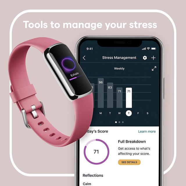 ساعة ذكية لون زهري Fitbit Luxe Fitness and Wellness Tracker - SW1hZ2U6MzE3Mjg1