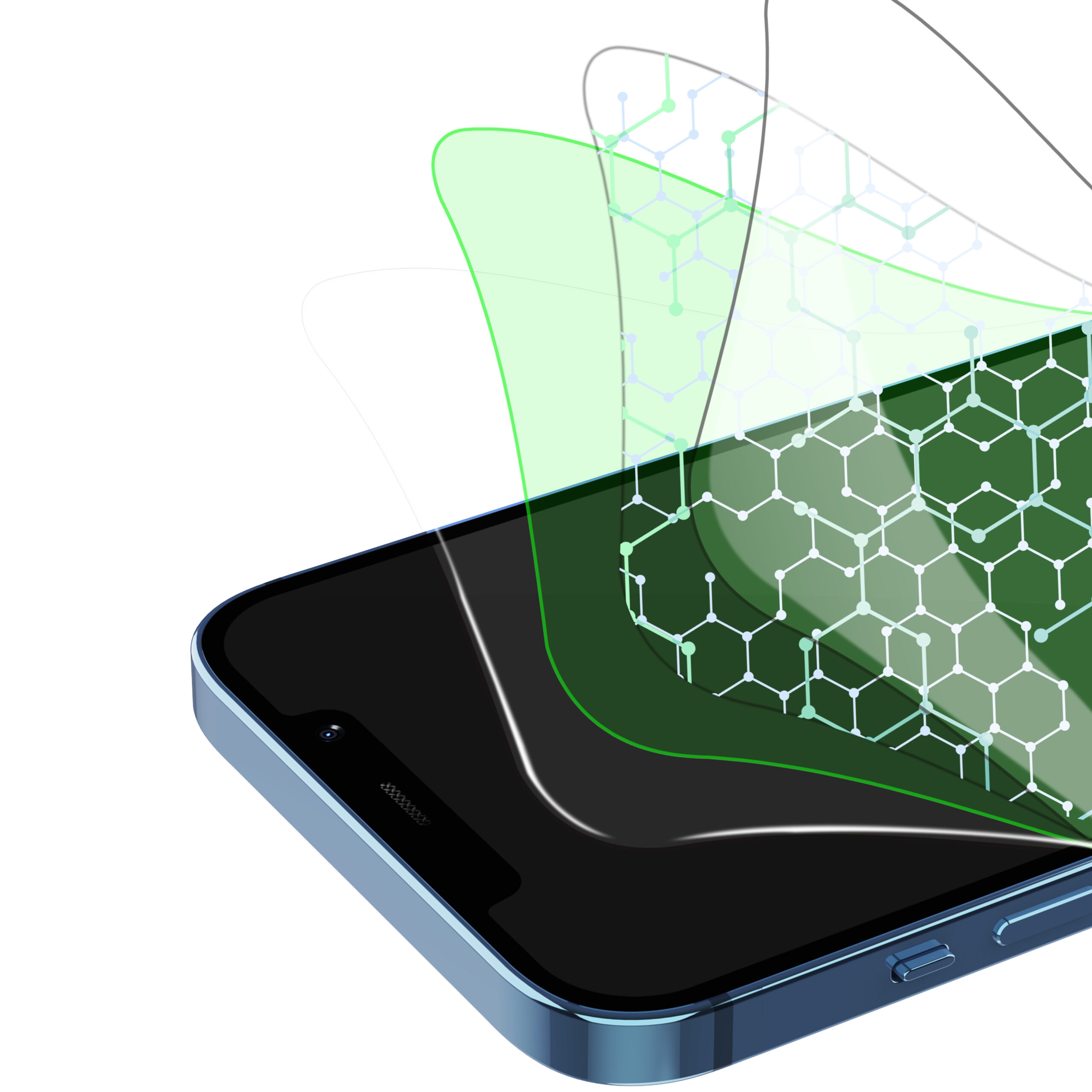 لصقة حماية شفافة 360 درجة Green 360° HD Screen Protector for iPhone 12 Pro Max (6.7")