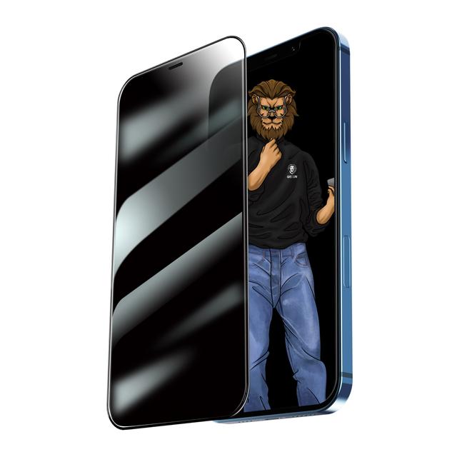 Green Lion Green 9H Steve Privacy Full Glass Screen Protector for iPhone 12 / 12 Pro ( 6.1" ) - Black - SW1hZ2U6MzEzODMw