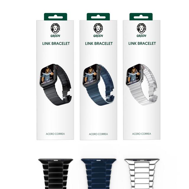 سوار ساعة ابل اسود Acero Correa Link Bracelet for Apple Watch 42 / 44mm من Green - SW1hZ2U6MzEzNjcy