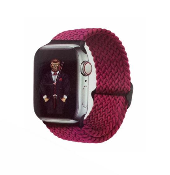 Green Lion Green Braided Sololoop Adjustable Strap for Apple Watch 38/40mm - Wine Red - SW1hZ2U6MzE1OTc1