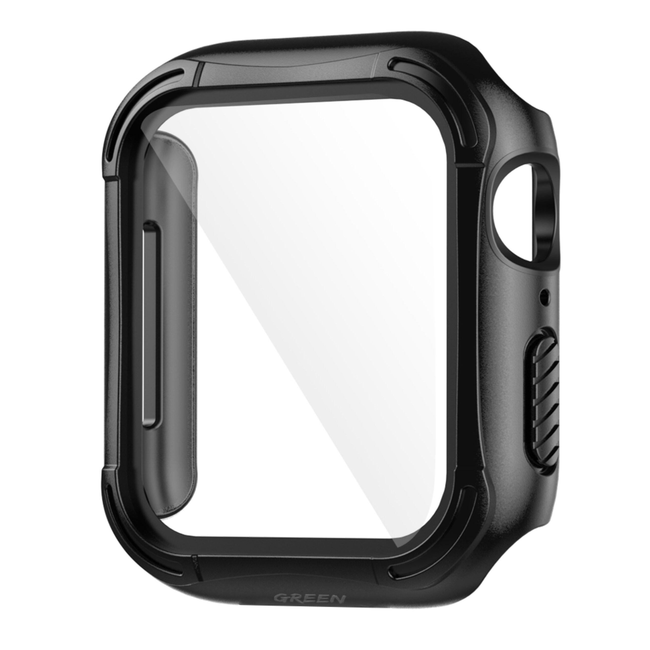 كفر ساعة ابل ( مع لصقة شاشة ) - أسود Green - Guard Pro PC/TPU Case with Glass for Apple Watch 44mm