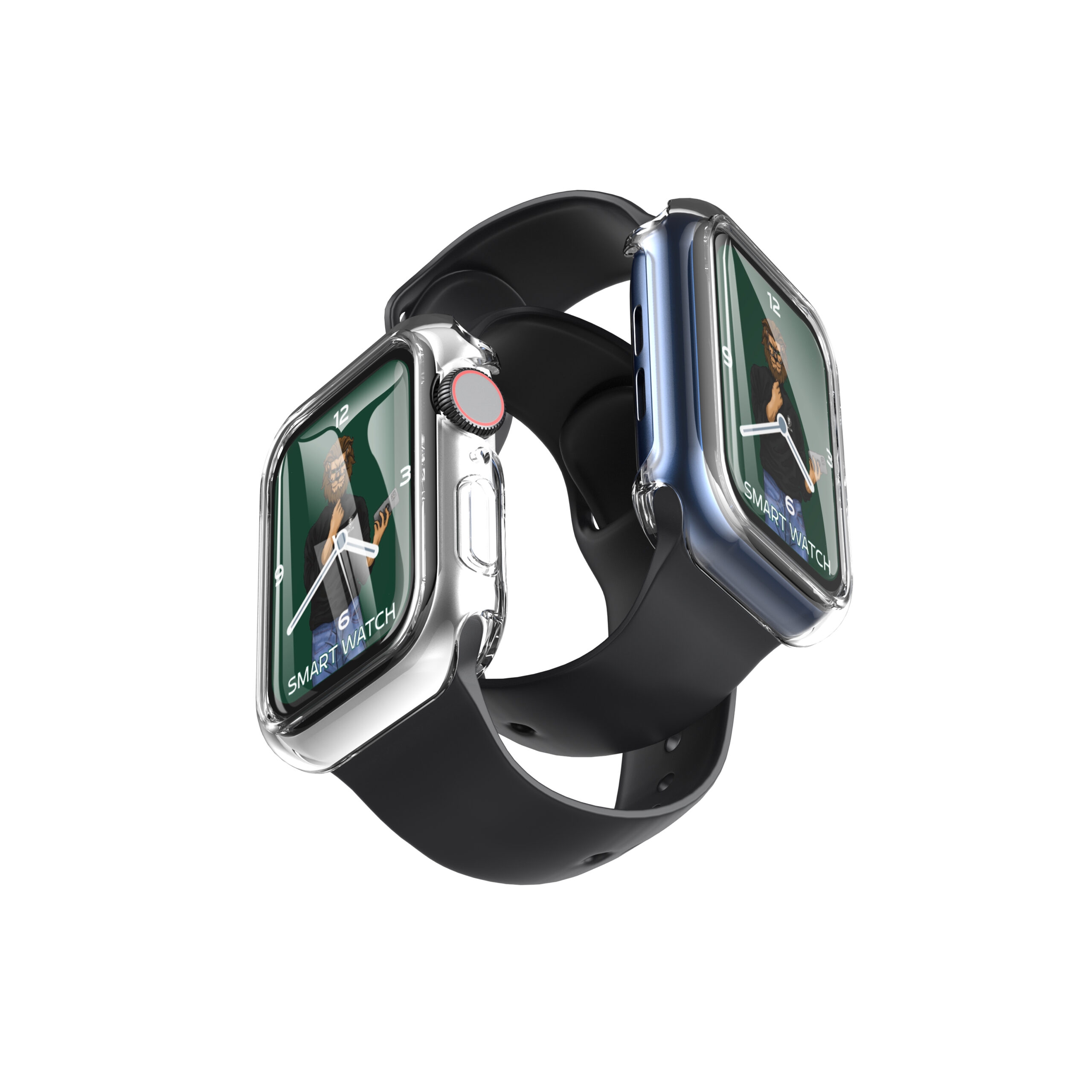كفر ساعة ابل (  مع لصقة حماية الشاشة ) - شفاف Green - Guard Pro TPU Case with Glass for Apple Watch 40MM
