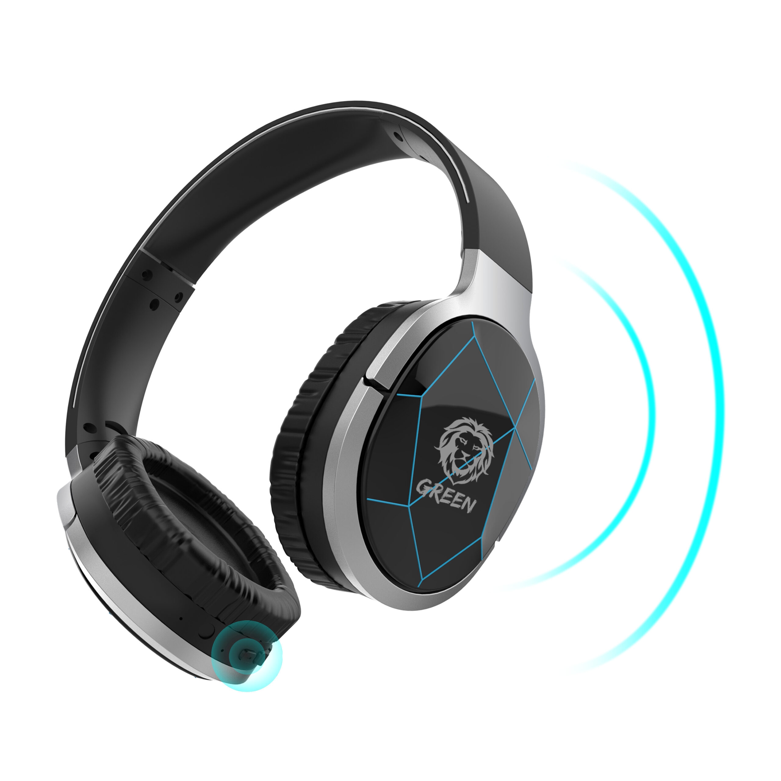 سماعات رأس لاسلكية ( مع ميكروفون ) - أسود Green -  Lisbon Series Wireless On-Ear Headphones with Mic