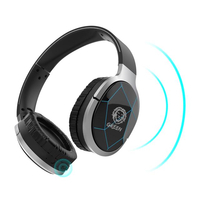 سماعات رأس لاسلكية ( مع ميكروفون ) - أسود Green -  Lisbon Series Wireless On-Ear Headphones with Mic - SW1hZ2U6MzE1NDM3