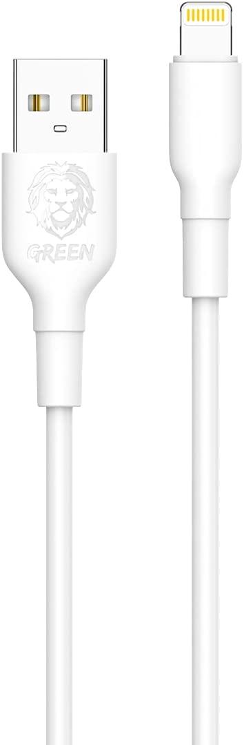 وصلة شاحن ( USB-A to Lightning ) 2 أمبير - أبيض  Green - PVC Lightning Cable