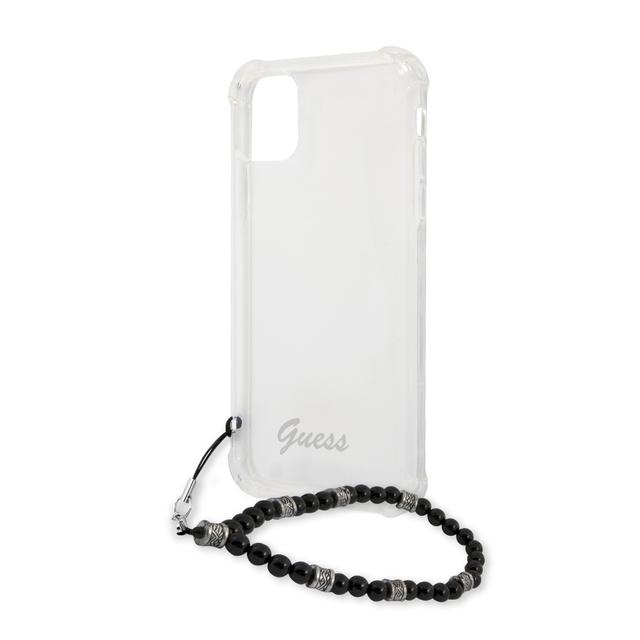 كفر موبايل لون أسود PC Transparent Hard Case with Pearl"s Handle for iPhone 12 Pro - Guess - SW1hZ2U6MzExNTY0