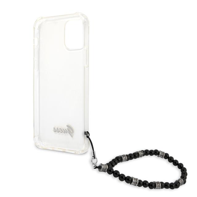 كفر موبايل لون أسود PC Transparent Hard Case with Pearl"s Handle for iPhone 12 Pro - Guess - SW1hZ2U6MzExNTY2