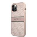 Guess PU 4G Stripe Hard Case for iPhone 12 / 12 Pro ( 6.1" ) - Pink - SW1hZ2U6MzExNjU4