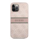 Guess PU 4G Stripe Hard Case for iPhone 12 / 12 Pro ( 6.1" ) - Pink - SW1hZ2U6MzExNjYw