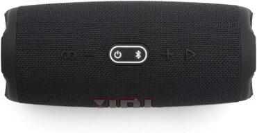 مكبر صوت لاسلكي مقاوم للماء مع بلوتوث أسود جي بي ال JBL Black Charge5 Splashproof Portable Bluetooth Speaker