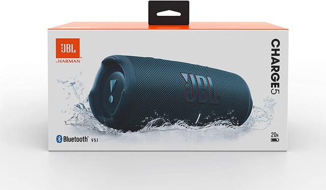 مكبر صوت لاسلكي مقاوم للماء لون أزرق JBL Charge5 Splashproof Portable Bluetooth Speaker - JBL - SW1hZ2U6MzE4MDg4