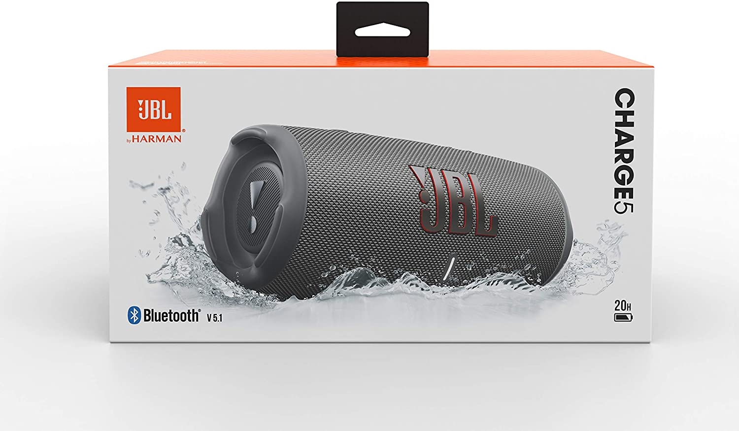 مكبر صوت لاسلكي مقاوم لون رمادي JBL Charge5 Splashproof Portable Bluetooth Speaker - JBL - 11}
