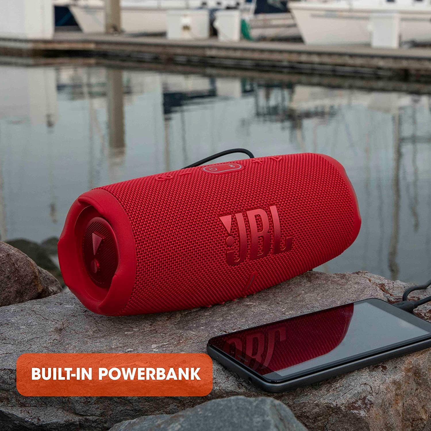 مكبر صوت لاسلكي مقاوم للماء لون زهري JBL Charge5 Splashproof Portable Bluetooth Speaker - JBL