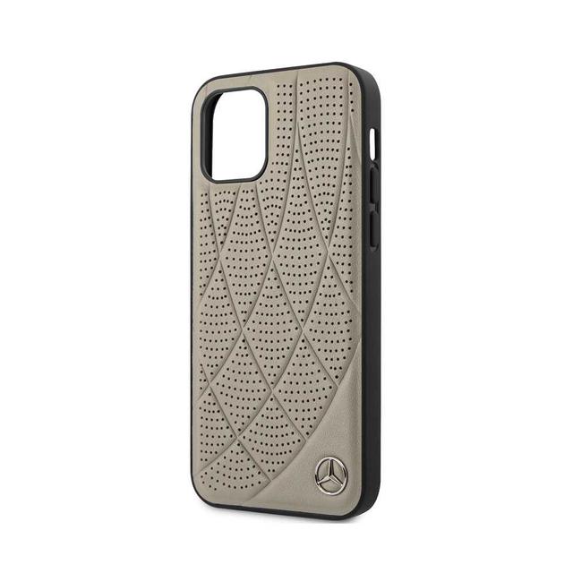 كفر جلد لهاتف iPhone 12 Pro Max لون بيج Genuine Leather Hard Case Quilted Perforated Leather for iPhone 12 Pro Max - Mercedes-Benz - SW1hZ2U6MzA5NTU5