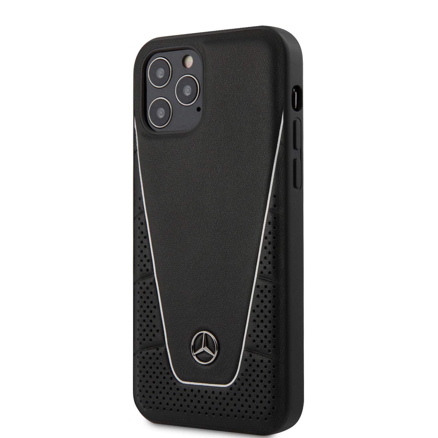 كفر جلد لهاتف iPhone 12 / 12 Pro لون أسود Leather Dynamic Hard Case for iPhone 12/12 Pro - Mercedes-Benz