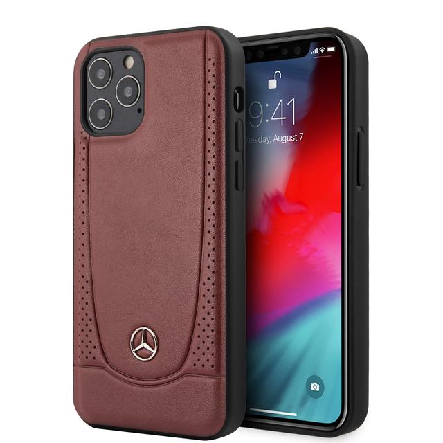 Mercedes-Benz Leather Urban Hard Case for iPhone 12 Pro Max (6.7") - Bengale Red - SW1hZ2U6MzA5NjE1