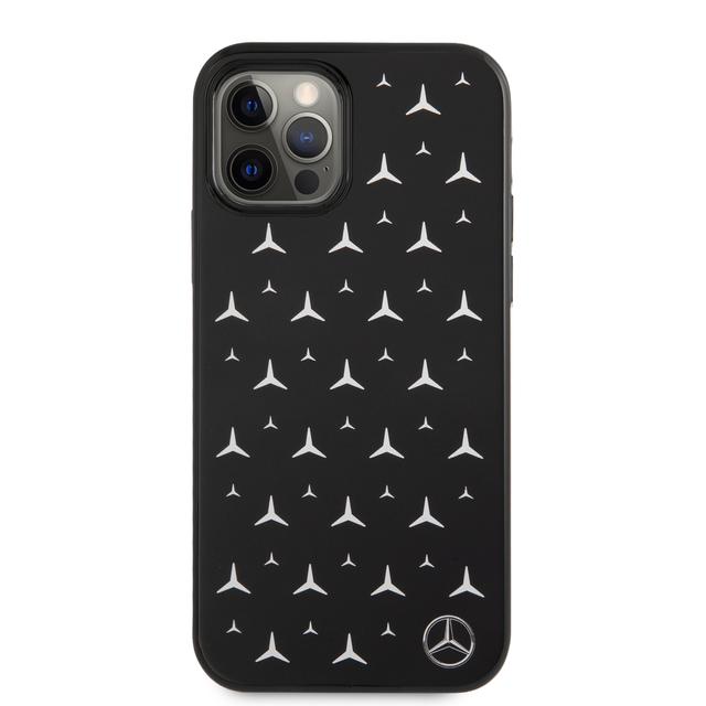 Mercedes-Benz PC/TPU Silver Stars Pattern Case for iPhone 12 Pro Max (6.7") - Black - SW1hZ2U6MzA5NTA1
