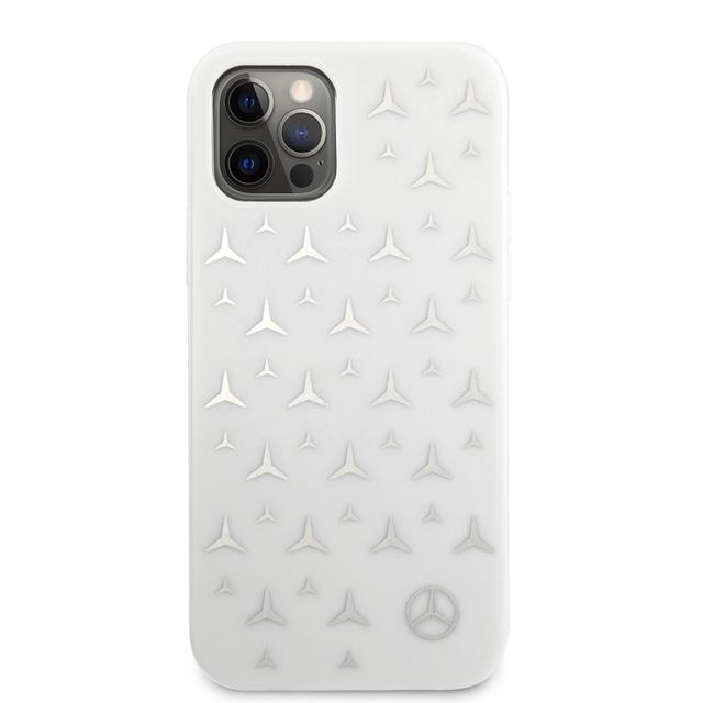 كفر سيلكون لهاتف iPhone 12 Pro Max لون أبيض TPU Silver Stars Pattern Case for iPhone 12 Pro Max - Mercedes-Benz - SW1hZ2U6MzA5NDg5