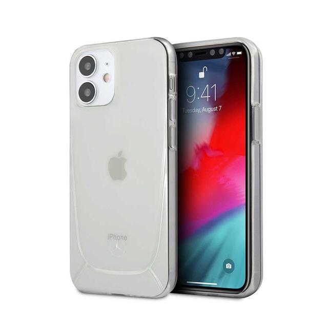 كفر سيلكون لهاتف iPhone 12 Mini لون أبيض Transparent Case Embossed 2 for iPhone 12 Mini - Mercedes-Benz - SW1hZ2U6MzA5MjEz