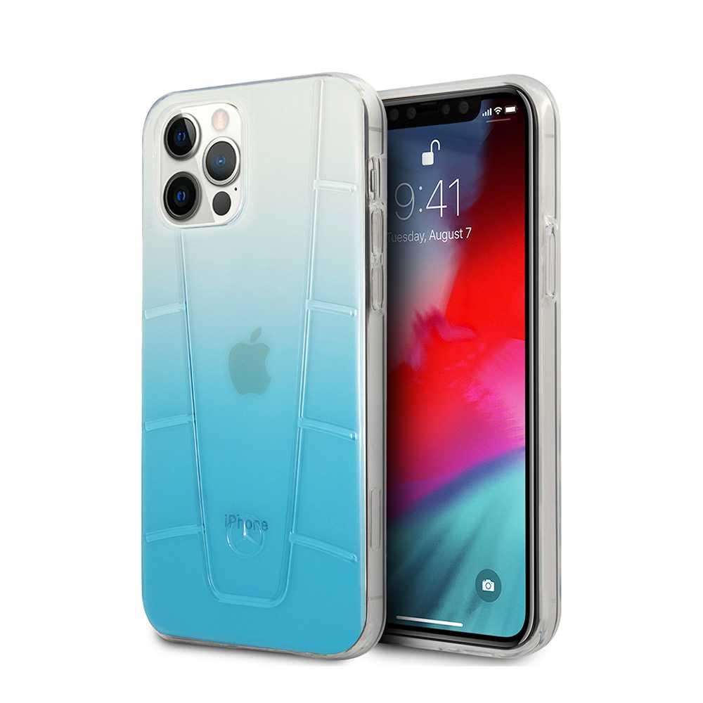 كفر سيلكون لهاتف iPhone 12 Pro Max لون أزرق متدرج Transparent Case Embossed 2 for iPhone 12 Pro Max - Mercedes-Benz
