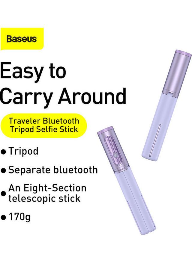 Baseus 50 mAh Traveler Bluetooth Tripod Selfie Stick Purple/White - SW1hZ2U6MzI1MDk0