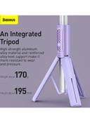 Baseus 50 mAh Traveler Bluetooth Tripod Selfie Stick Purple/White - SW1hZ2U6MzI1MDk2