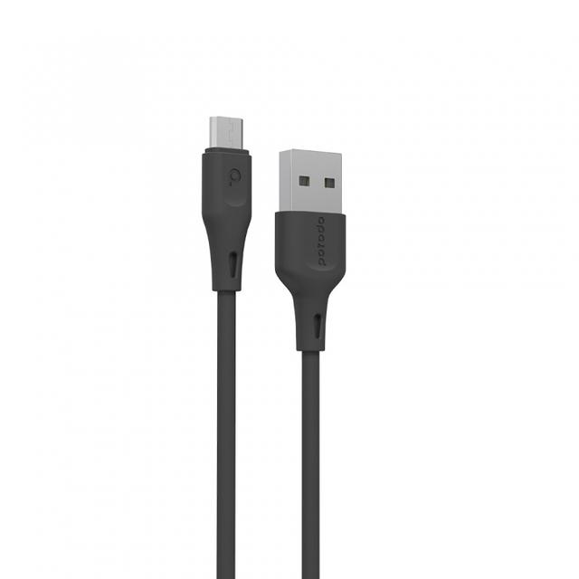 وصلة شاحن بطول 2 متر  Porodo PVC Micro USB Cable 2.4A - Black - SW1hZ2U6MzA4NTA3