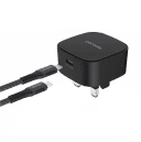 شاحن موبايل لون أسود Porodo Fast Wall Charger with Type-C to Lightning Cable 1.2m - SW1hZ2U6MzA4NzA5