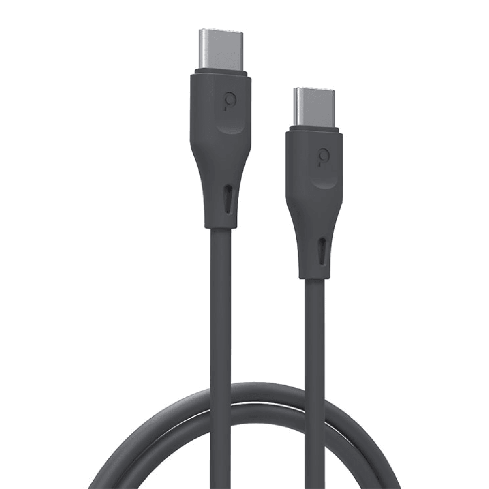 شاحن يو اس بي سي 2 متر 60 واط أسود بورودو Porodo Black 60W 2m PVC USB-C to USB-C Cable - cG9zdDozMDg1MjU=