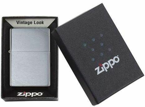 ولاعة معدنية كلاسيكية Zippo - Vintage BR / Fin. Chrome Lighter
